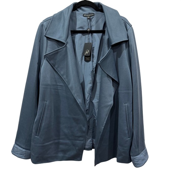 Adrianna Papell Jackets & Blazers - Adrianna Papell‎ Dusty Blue Trench Jacket With Back Yoke XL
